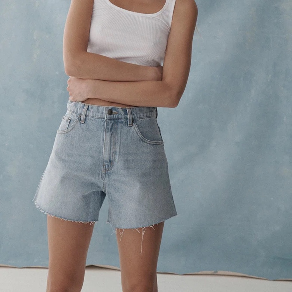 Ghanda Classic Denim High-Waisted Shorts